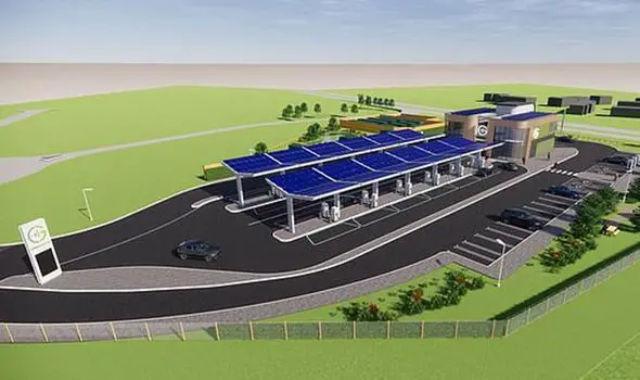 Solar - Batarya Destekli Elektrikli Araç Şarj İstasyonu/Tesisi ( Solar - Battery Powered Electric Vehicle Charging Station/Facility )